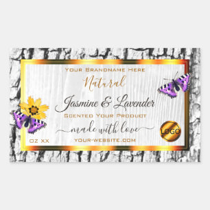 White Wood Grain Tree Bark Product Labels Add Logo