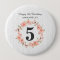 White Wood & Peach Floral Wreath Happy Birthday