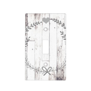 White Wood Rustic Farmhouse Home Sweet Home Light Switch Cover