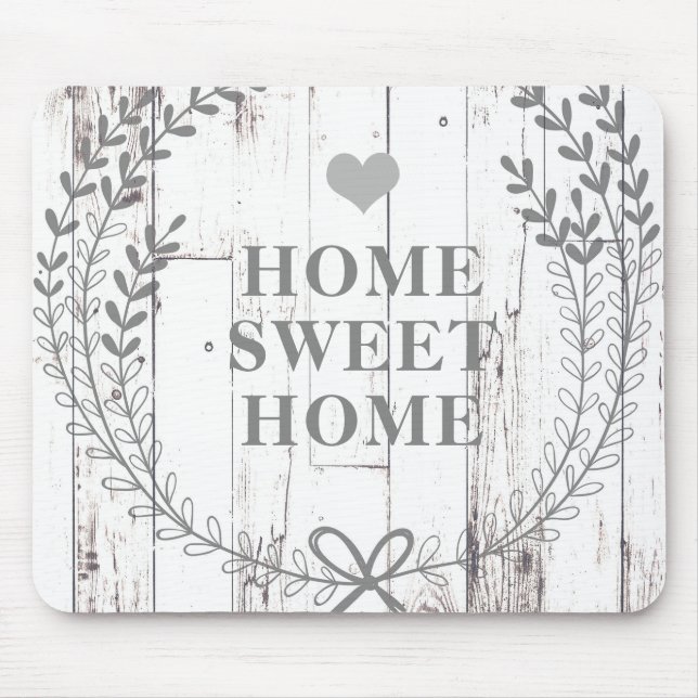 White Wood Rustic Farmhouse Shabby Chic Custom Mouse Pad (Front)