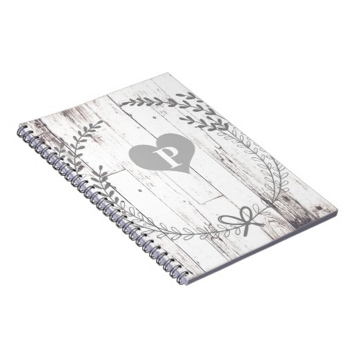 White Wood Rustic Farmhouse Shabby Chic Notebook | Zazzle