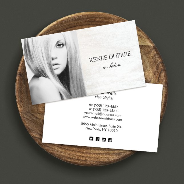 White Wood Salon Photography Photo Card (Creator Uploaded)