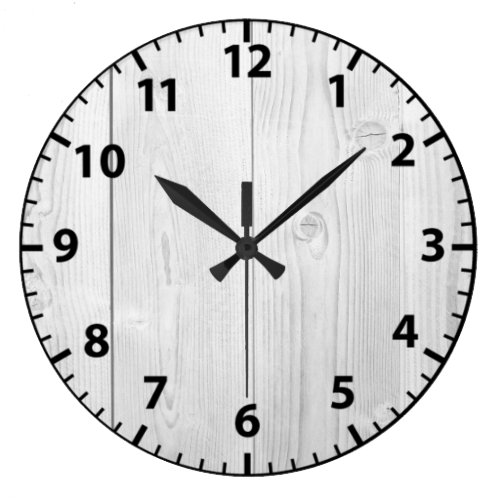 White Wood Shabby Chic Acrylic Wall Clock