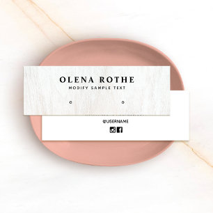 White Wood Stud Earring Jewelry Display Calling Card