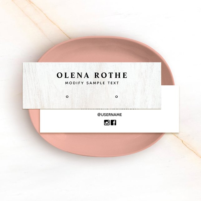 White Wood Stud  Earring Jewelry Display   Calling Card (Creator Uploaded)