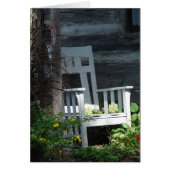 White Wooden Chair in a Garden (Front)