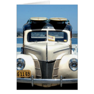 White woody with surfboards cards