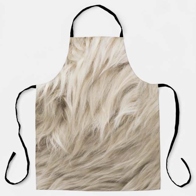 White Wool Fluffy Texture Background Apron (Front)