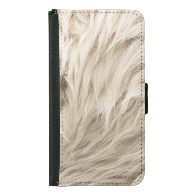White Wool Fluffy Texture Background Samsung Galaxy Wallet Case (Front)