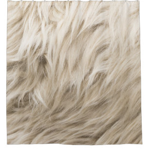 White Wool Fluffy Texture Background Shower Curtain