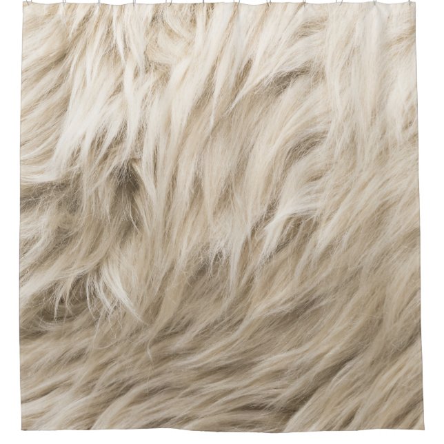 White Wool Fluffy Texture Background Shower Curtain (Front)