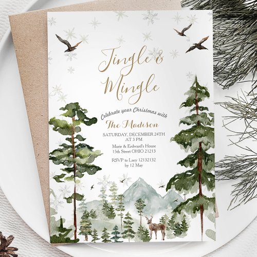 White Wooland Animal Jingle  Mingle Forest Invitation