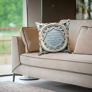 White Woven Frame Customizable Verse Throw Pillow