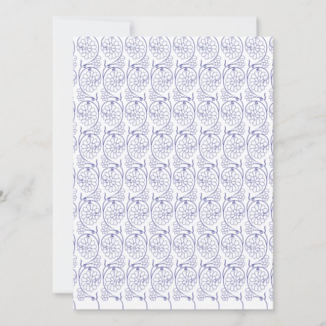 White wrapping paper with a subtle, repeating patt invitation (Front)