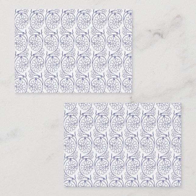White wrapping paper with a subtle, repeating patt place card (Front/Back)