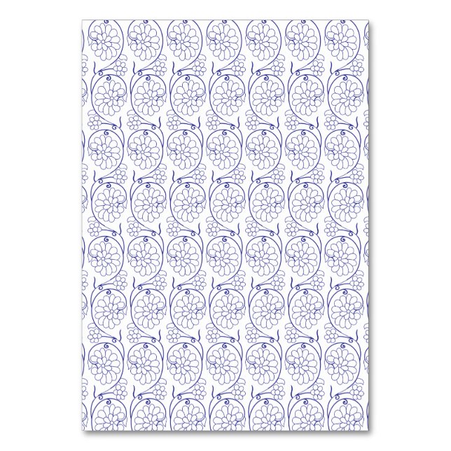White wrapping paper with a subtle, repeating patt table number (Front)
