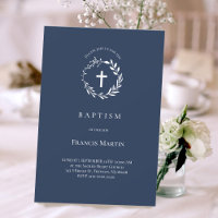 white wreath | Baptism Invitation