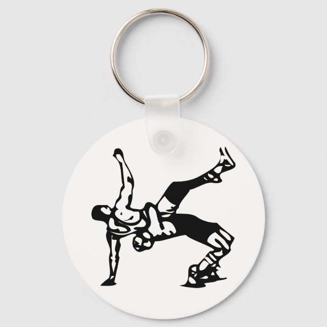 White Wrestling Keychain (Front)