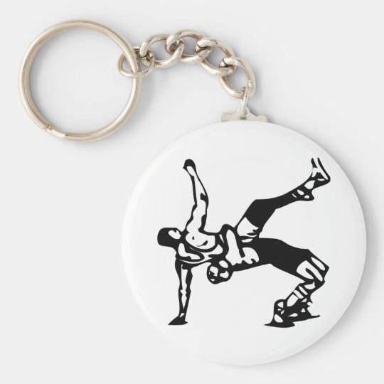 White Wrestling Keychain