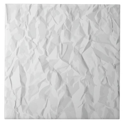 White wrinkled paper texture ceramic tile