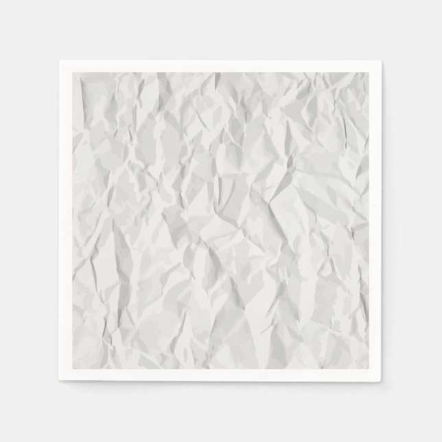 White wrinkled paper texture napkins (Front)