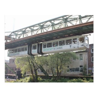 White Wuppertal Floating Train Schwebebahn Vorwerk Postcard