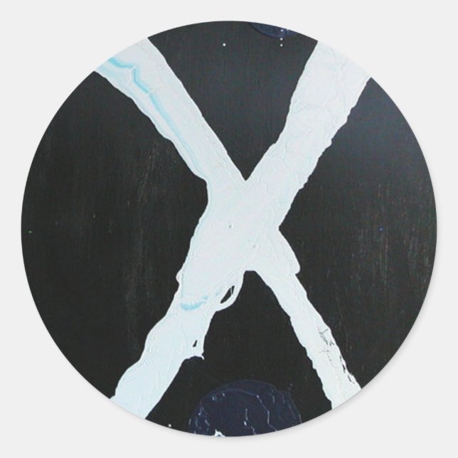 WHITE X CLASSIC ROUND STICKER (Front)