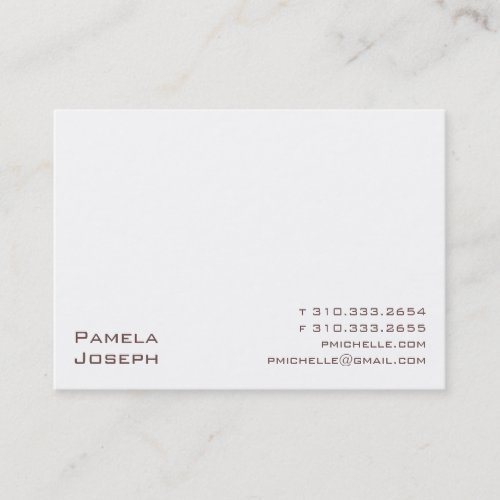 White xxi business cards
