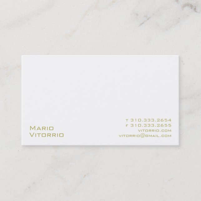 White XXVI Business Card (Front)