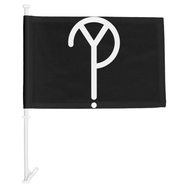 White Y? Symbol Car Flag (Front)