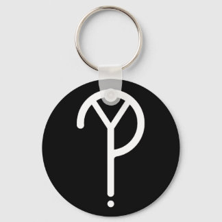 White Y? Symbol Keychain