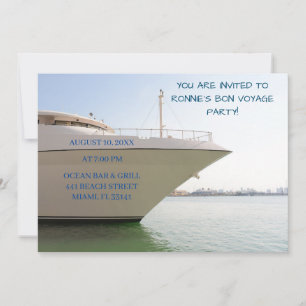 White Yacht & Ocean Retirement Boat Invitation
