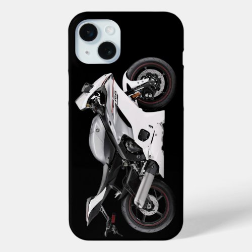 White Yamaha Yzf_R6 Motorcycle iPhone 15 Plus Case