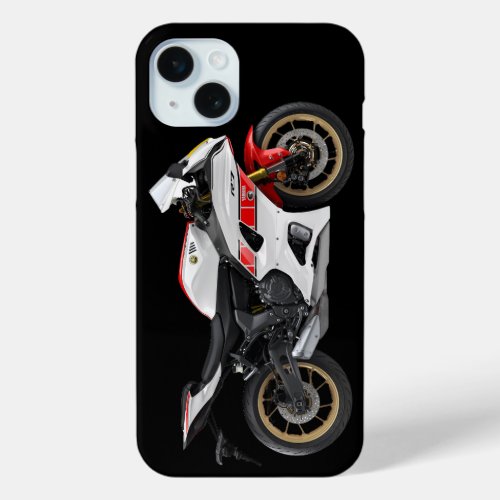 White Yamaha Yzf_R7 Motorcycle iPhone 15 Plus Case