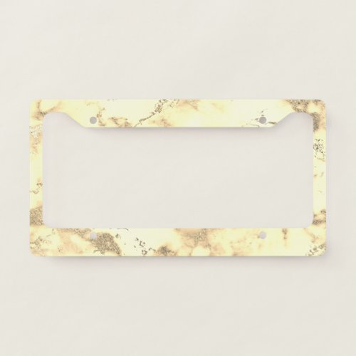 White  Yel Gold Marble License Plate Frame Vs 2