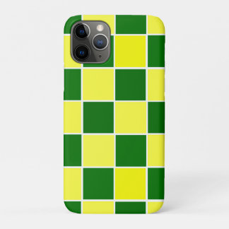 White, Yellow and Green Checkers iPhone 11 Pro Case
