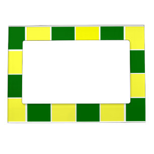 White, Yellow and Green Checkers Magnetic Frame