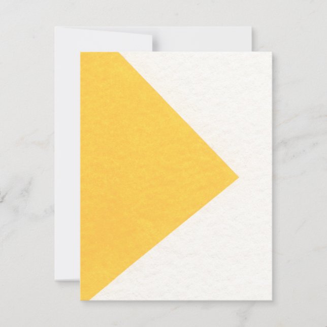 White / Yellow Color Block Pattern Note Card (Front)