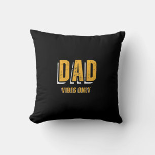 White Yellow Dad Vibes Only Throw Pillow