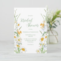 White & Yellow Daffodil Floral Bridal Shower