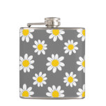 White Yellow Daisies Flask