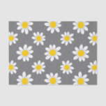 White Yellow Daisies Tissue Paper