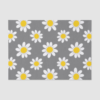 White Yellow Daisies Tissue Paper