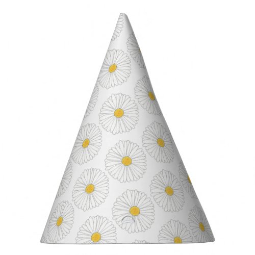 White Yellow Daisy Flower Floral Garden Party Party Hat