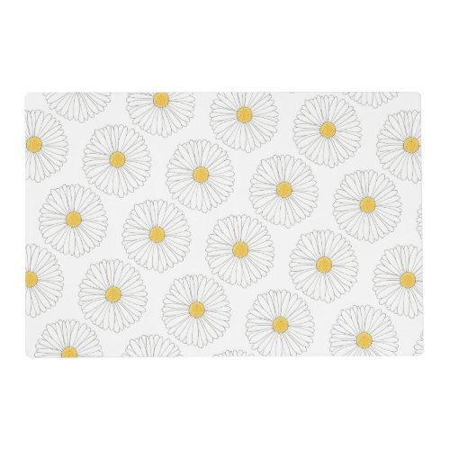 White Yellow Daisy Flower Floral Garden Party Placemat