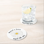 White Yellow Daisy Flower Floral Garden Party Round Paper Coaster<br><div class="desc">Just personalize with your information! Design features an original marker illustration of a yellow and white daisy flower blossom. Great for a garden party, bridal shower, wedding or engagement. This daisy illustration is also available on other products. Don't see what you're looking for? Need help with customization? Contact Rebecca to...</div>