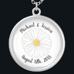 White Yellow Daisy Flower Floral Garden Party Silver Plated Necklace<br><div class="desc">Just personalize with your information! Design features an original marker illustration of a yellow and white daisy flower blossom. Great for a garden party, bridal shower, wedding or engagement. This daisy illustration is also available on other products. Don't see what you're looking for? Need help with customization? Contact Rebecca to...</div>