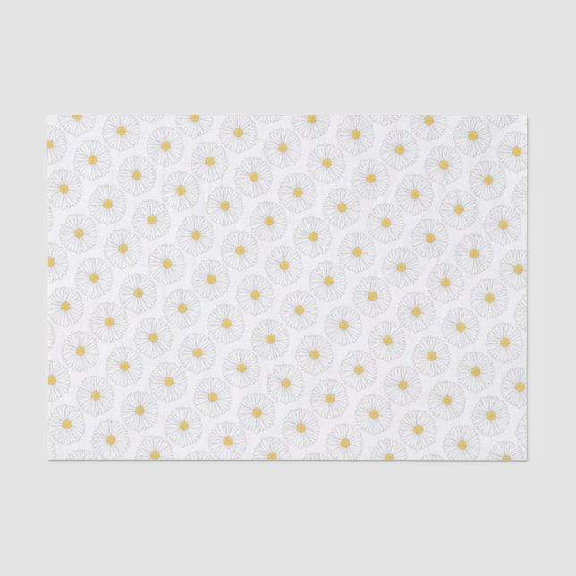 White Yellow Daisy Flower Floral Garden Party Tissue Paper (Front)