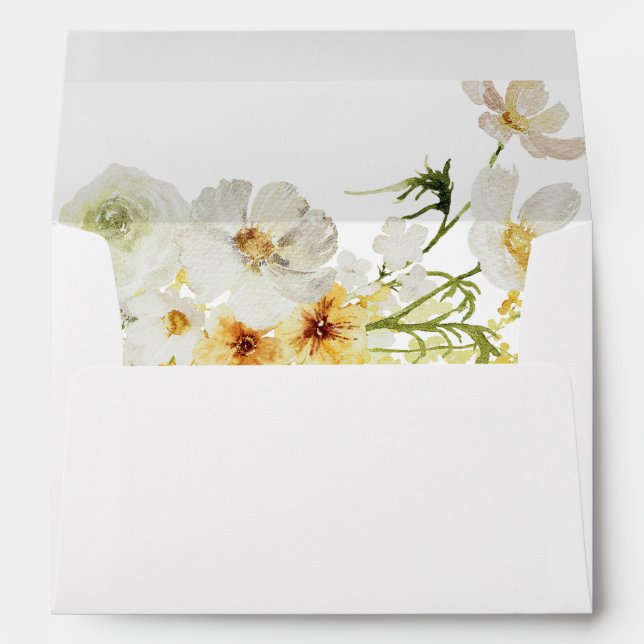 White & Yellow Floral 2 Envelope (Back (Bottom))