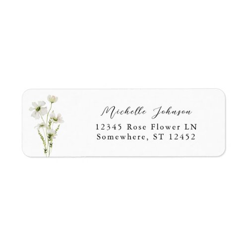 White  Yellow Floral Return Address Label 3